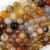 Natural Faceted Botswana Agate Round Beads Gemstone 15