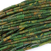 13mm natural green African jade tube beads 15.5