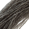 2mm faceted ice obsidian round beads 15.5