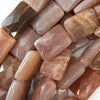 25mm faceted sunstone rectangle beads 15
