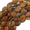 20mm green opal flat oval beads 16