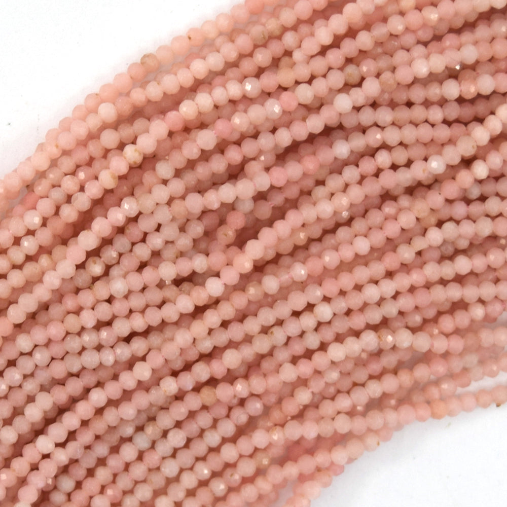Natural Faceted Pink Opal Round Beads 15.5" Strand 2mm 3mm 4mm