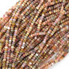 3mm faceted Peruvian pink opal rondelle beads 15.5