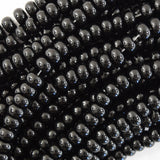 8mm natural black obsidian rondelle button beads 15