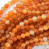 Orange Dragon Vein Agate Round Beads Gemstone 15