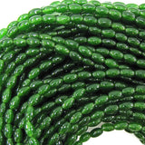 6mm Canada green jade rice beads 15.5