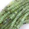 Natural Faceted Green Prehnite Rondelle Button Beads 15