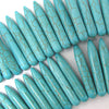 30mm blue turquoise stick needle spike beads 16