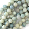 Natural Light Blue Aquamarine Round Beads 15.5
