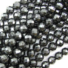 Natural Faceted Hematite Round Beads 15.5
