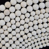 Natural Matte Ivory Jade Round Beads Gemstone 15