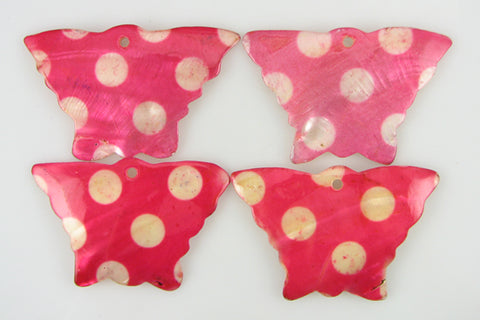 2 pieces 66mm fushia shell butterfly pendant bead S2