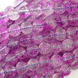 8mm purple crystal quartz round beads 15