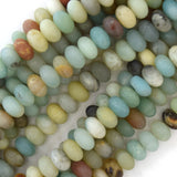 Matte Blue Amazonite Rondelle Beads Gemstone 15
