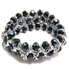 26mm faceted crystal silver plated brass stretch bracelet 7