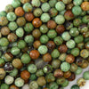 Natural Faceted African Green Opal Round Beads 15
