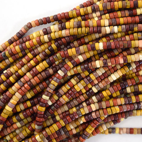 8mm natural mookaite rondelle button beads 15" strand mookite
