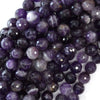 Natural faceted Purple Amethyst Round Beads Gemstone 15