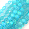Matte Sky Blue Mystic Aura Quartz Round Beads Gemstone 15