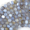 Natural Blue Lace Agate Chalcedony Round Beads 15
