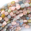 8mm - 10mm natural multicolor morganite pebble nugget beads 15.5