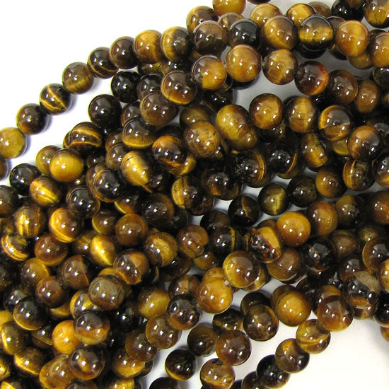 Natural Tiger Eye Round Beads Gemstone 15" Strand 4mm 6mm 8mm 10mm 12mm