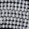 AA Natural Genuine White Selenite Round Beads 15.5
