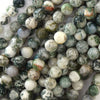 Natural Green White Tree Agate Round Beads Gemstone 15