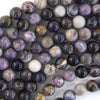 Natural Chinese Purple Charoite Round Beads Gemstone 15.5