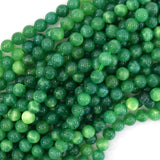Natural Green Chalcedony Round Beads Gemstone 15.5