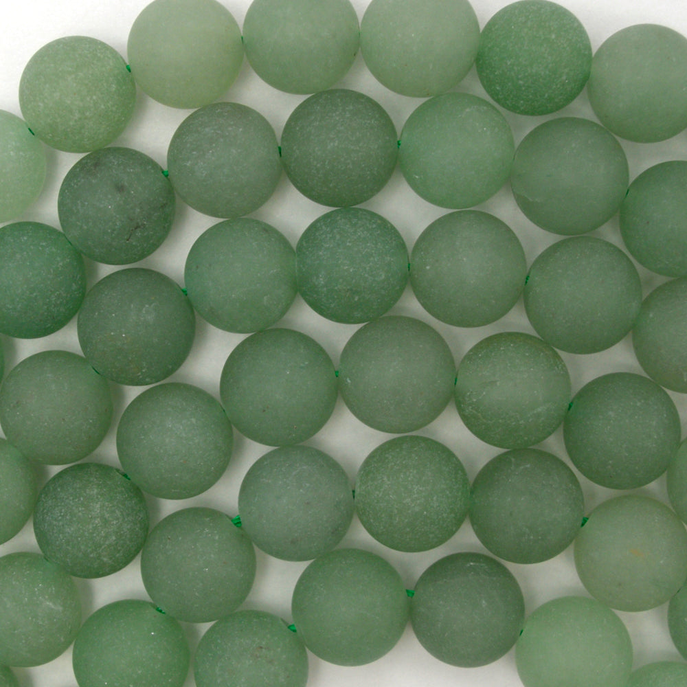 Natural Matte Green Aventurine Round Beads 15" Strand 4mm 6mm 8mm 10mm 12mm