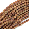 Matte Light Brown Druzy Agate Round Beads 15