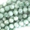 Natural Faceted Green Angelite Round Beads 15.5