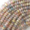 6mm faceted multicolor morganite rondelle beads 16