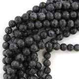 Natural Gray Labradorite Larvikite Round Beads 15