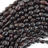 6mm - 8mm natural red garnet pebble nugget beads 15.5