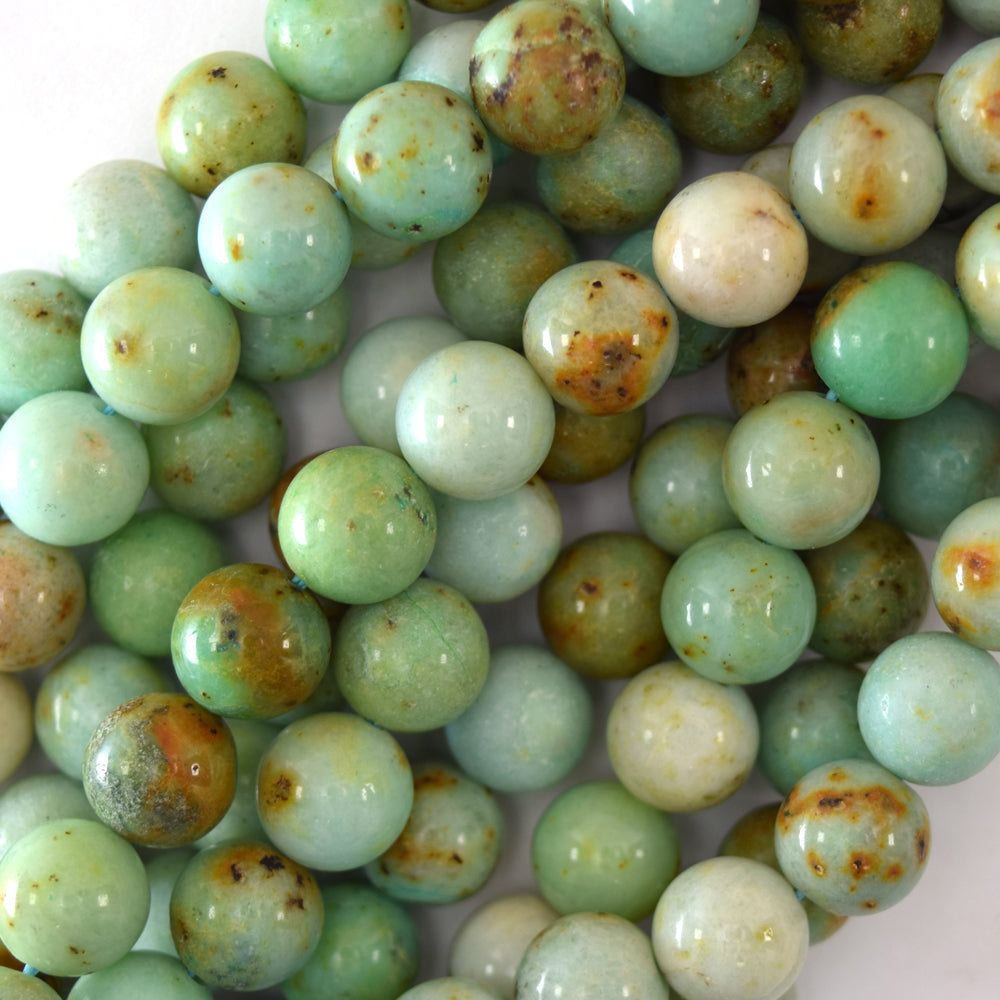 Natural Light Green Chrysoprase Round Beads Gemstone 15" Strand 6mm 8mm 10mm