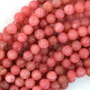 Pink Rhodochrosite Colored Quartz Round Beads Gemstone 15