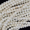 Matte White Turquoise Round Beads Gemstone 15.5