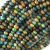 6mm natural faceted brown green Azurite rondelle beads 15.5