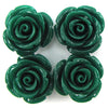 24mm synthetic coral carved rose flower beads 15