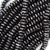 Natural Faceted Hematite Rondelle Button Beads 15.5
