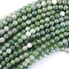 Mystic Titanium Faceted Green Fire Agate Round Beads 15
