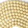 Natural Faceted Cream River Stone Round Beads 15