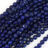 6mm faceted blue lapis lazuli coin beads 15