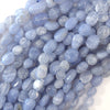 Natural Blue Lace Agate Pebble Nugget Beads 15.5