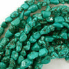 10mm - 12mm green turquoise pebble nugget beads 15.5