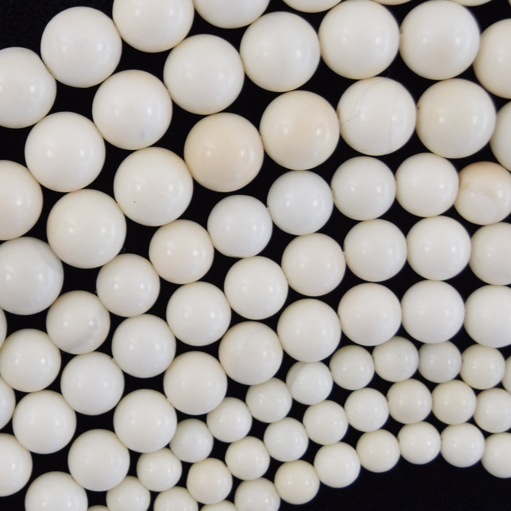 Natural Ivory Jade Round Beads Gemstone 15" Strand 6mm 8mm 10mm