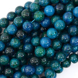 Blue Green Colored Azurite Round Beads 15.5