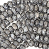Natural Faceted Gray Labradorite Larvikite Rondelle Button Beads15